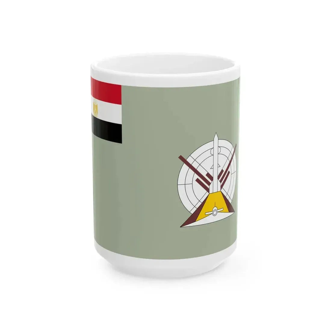 Flag of the Egyptian Air Defense Forces Coat of arms variant (Egypt) White Coffee Mug 15oz - Go Mug Yourself