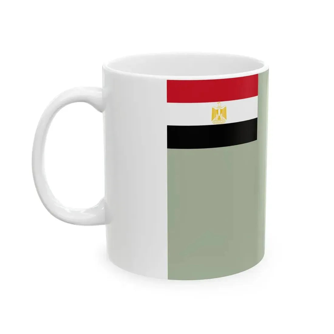 Flag of the Egyptian Air Defense Forces Coat of arms variant (Egypt) White Coffee Mug - Go Mug Yourself