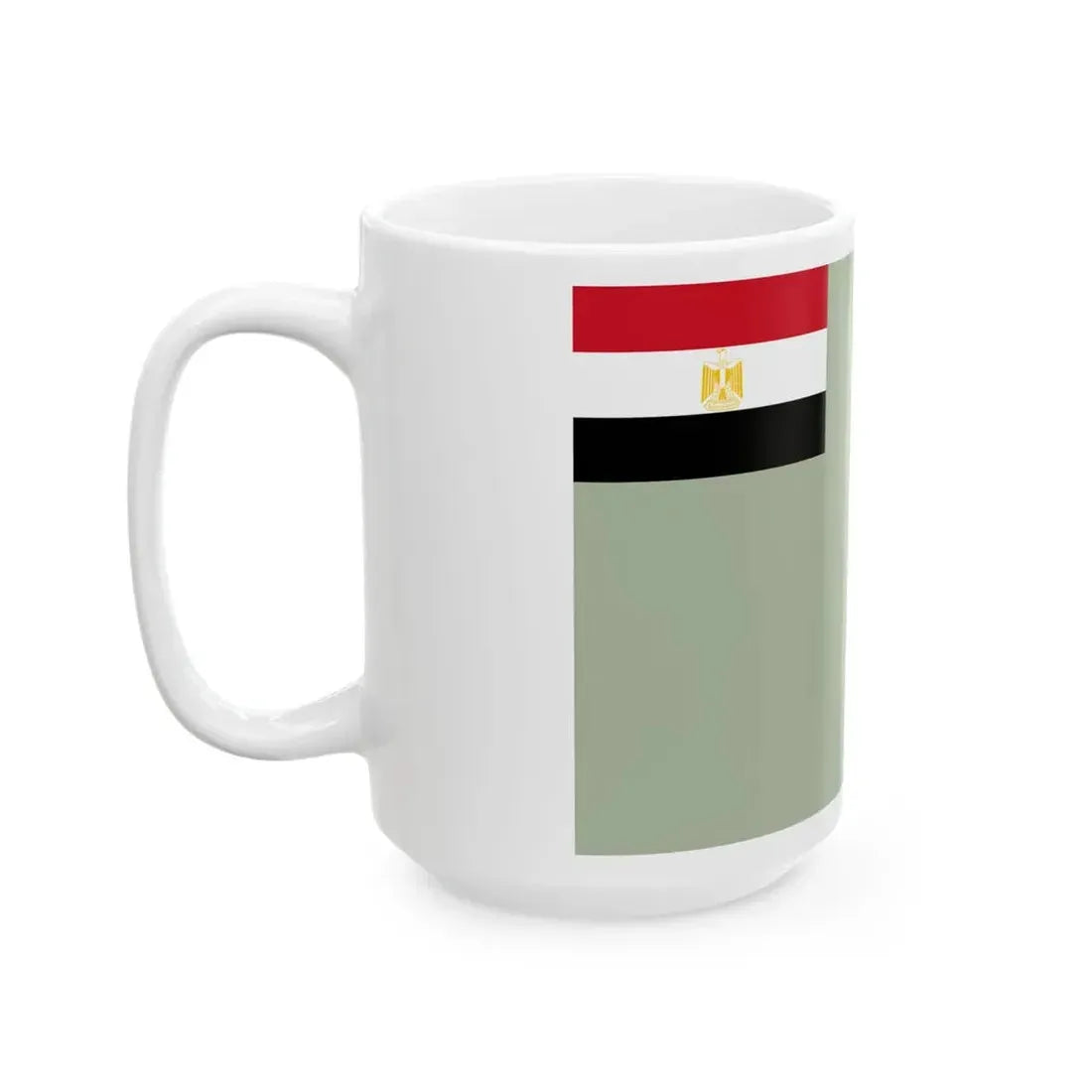 Flag of the Egyptian Air Defense Forces Coat of arms variant (Egypt) White Coffee Mug - Go Mug Yourself
