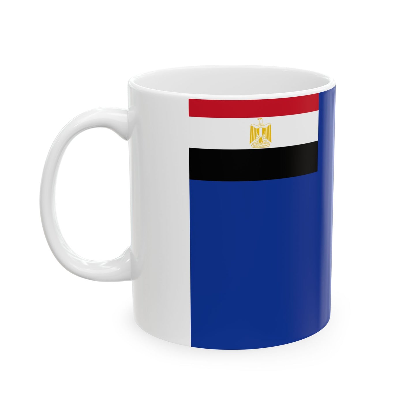 Flag of the Egyptian Navy Coat of arms variant (Egypt) White Coffee Mug-Go Mug Yourself