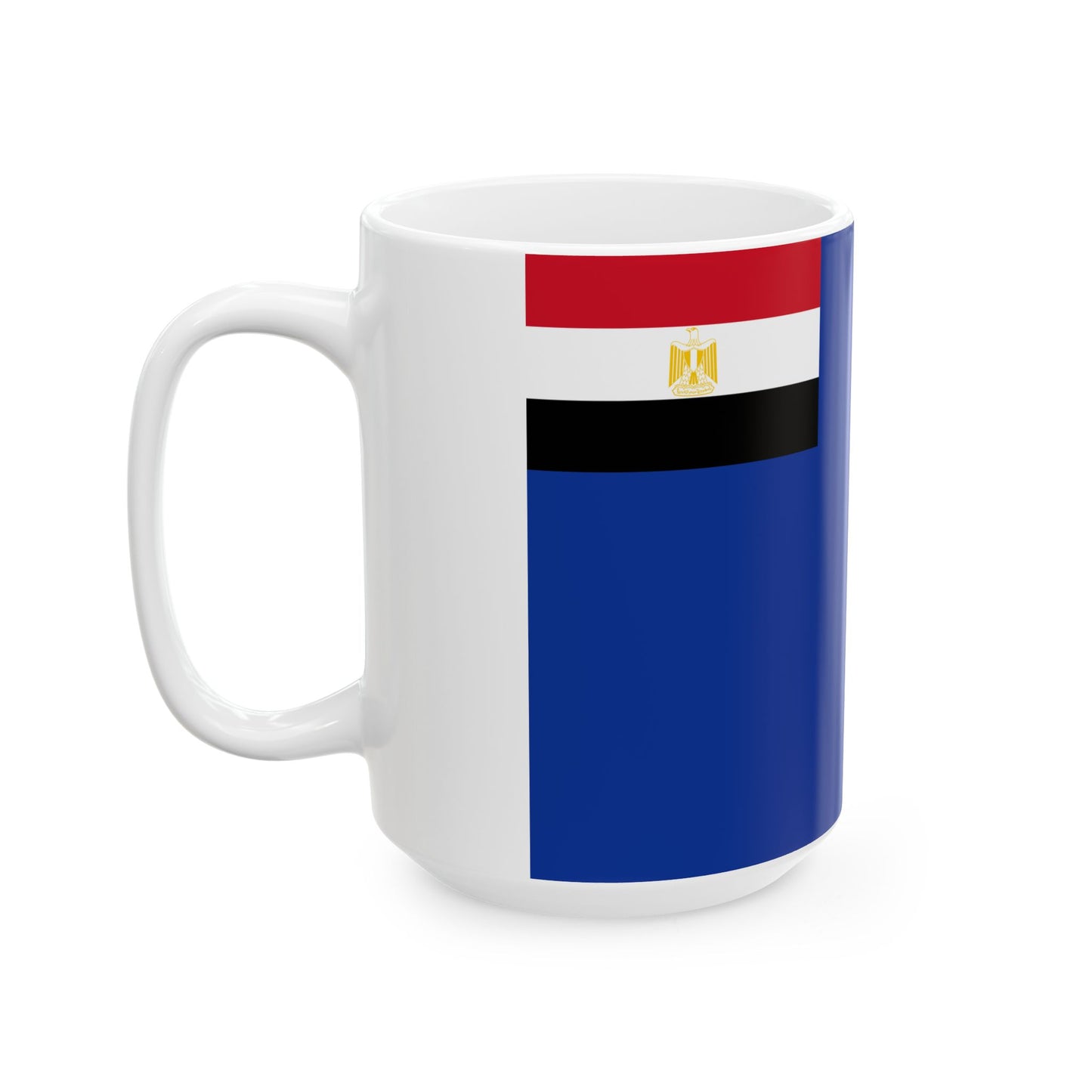 Flag of the Egyptian Navy Coat of arms variant (Egypt) White Coffee Mug-Go Mug Yourself