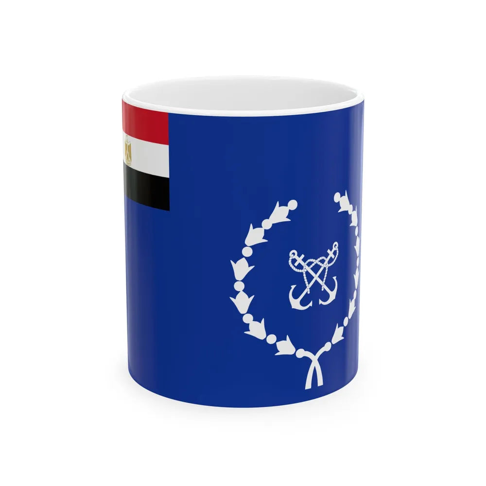 Flag of the Egyptian Navy (Egypt) White Coffee Mug 11oz - Go Mug Yourself