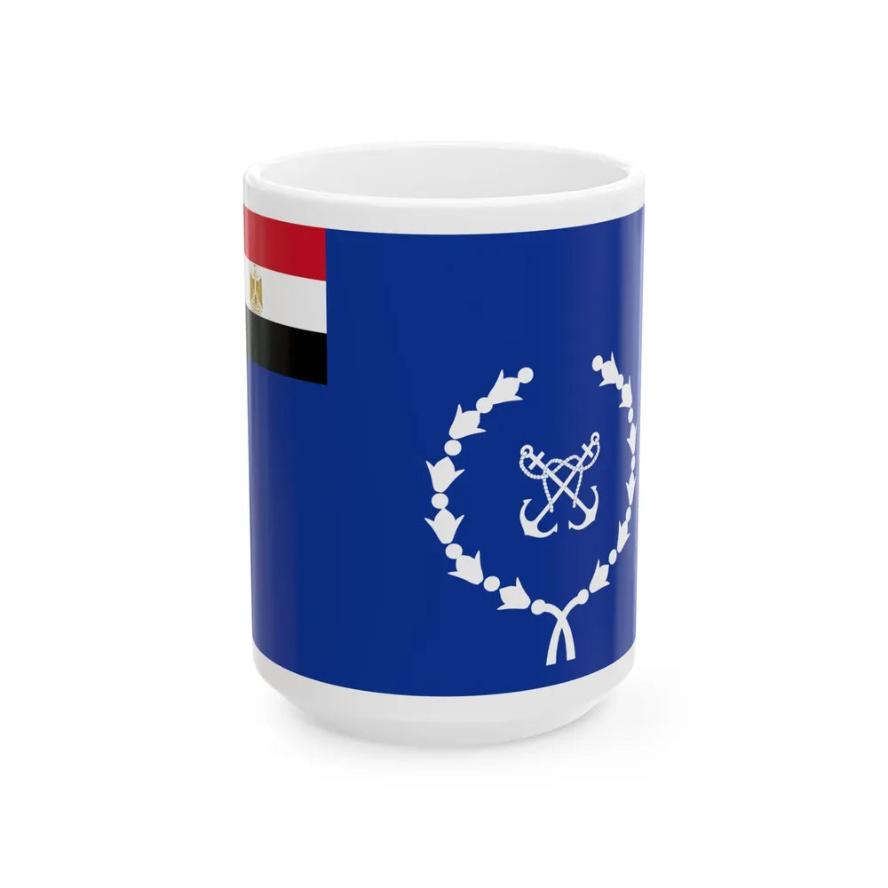 Flag of the Egyptian Navy (Egypt) White Coffee Mug 15oz - Go Mug Yourself