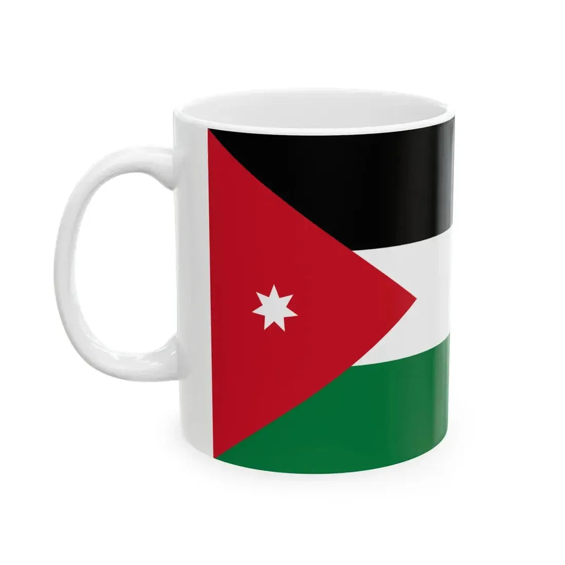 Flag of the Emirate of Transjordan (Jordan) White Coffee Mug - Go Mug Yourself