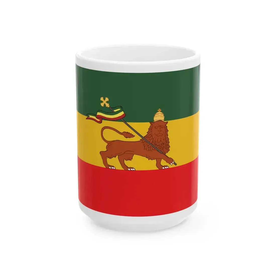 Flag of the Ethiopian Empire (Ethiopia) White Coffee Mug 15oz - Go Mug Yourself
