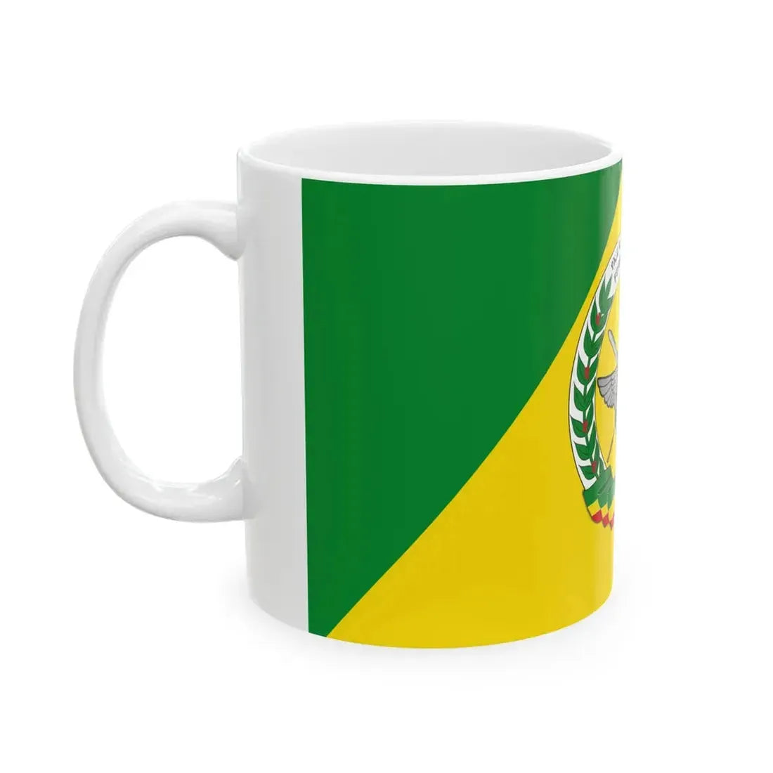 Flag of the Ethiopian National Defense Force 2 (Ethiopia) White Coffee Mug - Go Mug Yourself