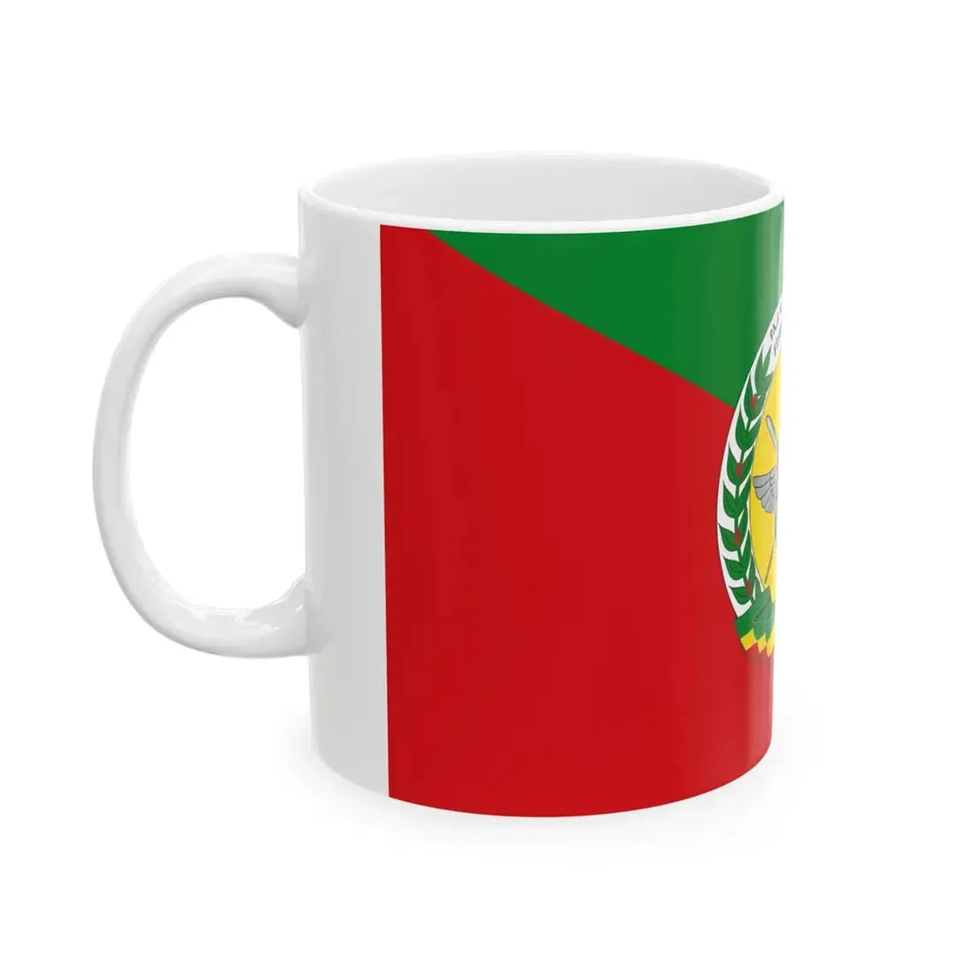 Flag of the Ethiopian National Defense Force 3 (Ethiopia) White Coffee Mug - Go Mug Yourself