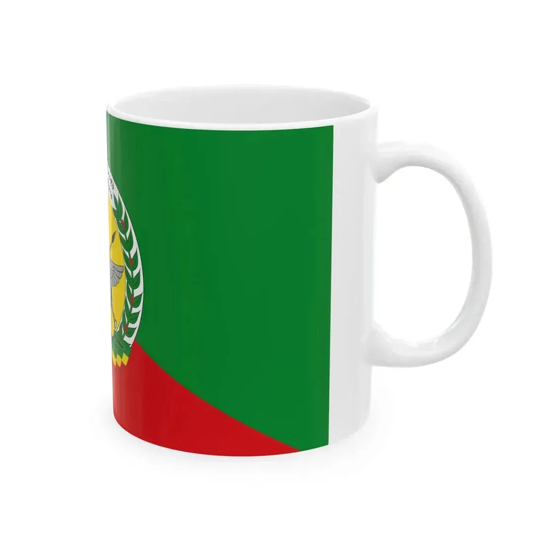 Flag of the Ethiopian National Defense Force 3 (Ethiopia) White Coffee Mug - Go Mug Yourself
