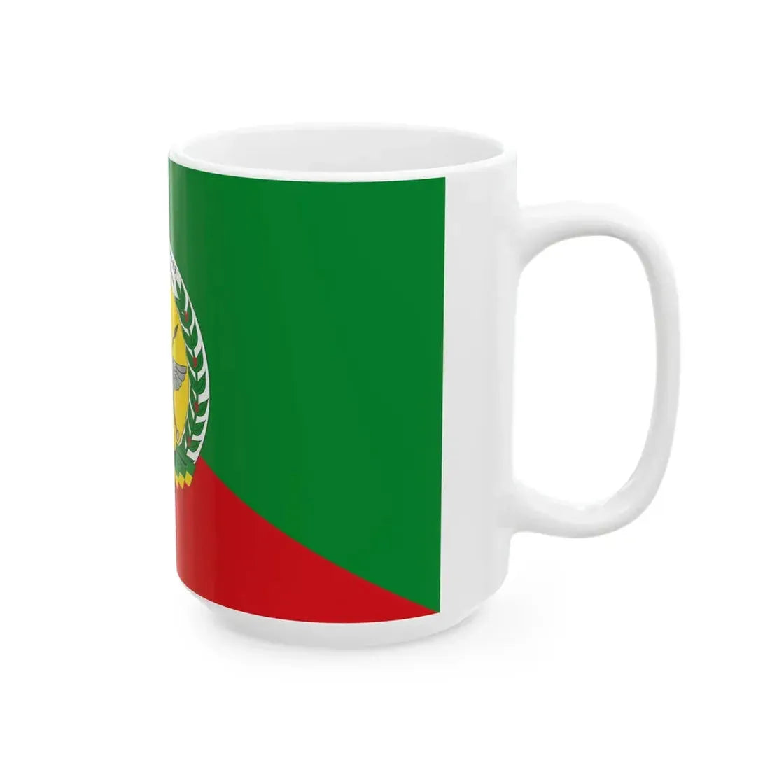 Flag of the Ethiopian National Defense Force 3 (Ethiopia) White Coffee Mug - Go Mug Yourself