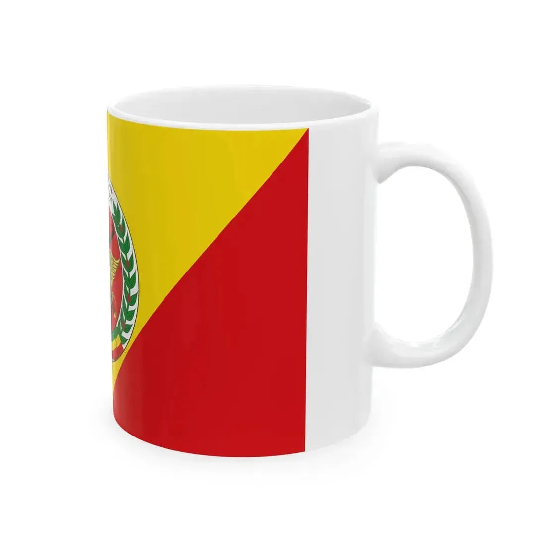 Flag of the Ethiopian National Defense Force (Ethiopia) White Coffee Mug - Go Mug Yourself
