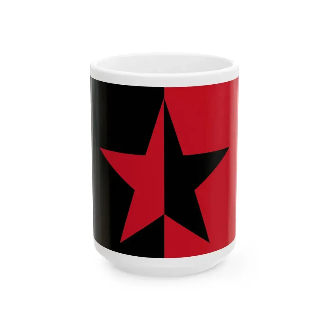 Flag of the EZLN vertically divided (Mexico) White Coffee Mug 15oz - Go Mug Yourself