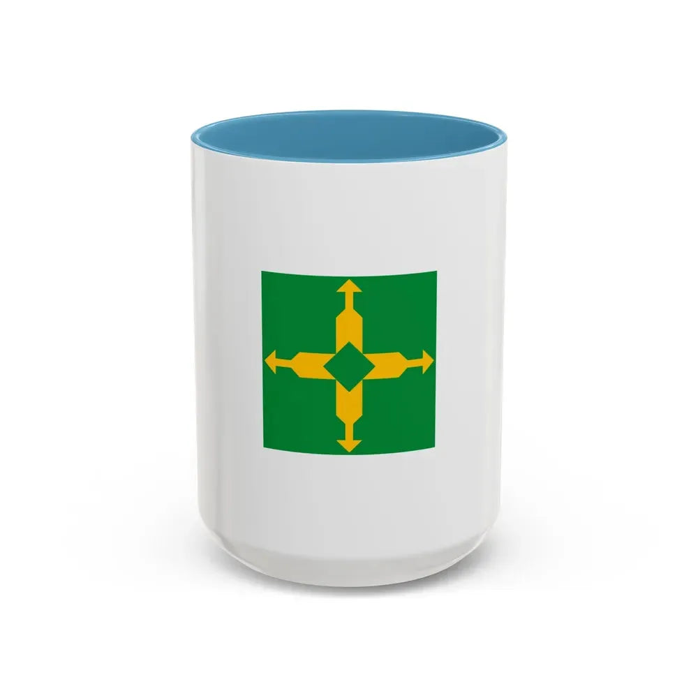 Flag of the Federal District Brazil - Accent Coffee Mug 15oz Light Blue - Go Mug Yourself