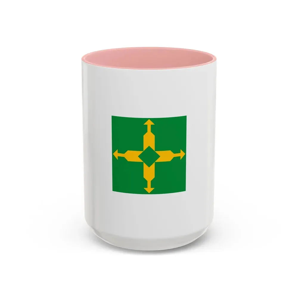 Flag of the Federal District Brazil - Accent Coffee Mug 15oz Pink - Go Mug Yourself