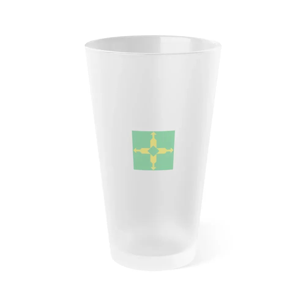 Flag of the Federal District Brazil - Frosted Pint Glass 16oz 16oz Frosted - Go Mug Yourself