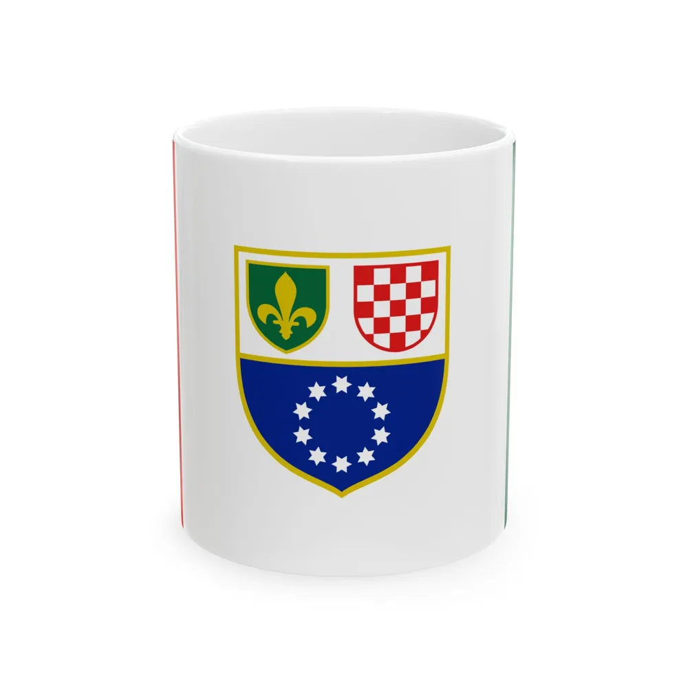 Flag of the Federation of Bosnia and Herzegovina 1996-2007 (Bosnia and Herzegovina) White Coffee Mug 11oz - Go Mug Yourself