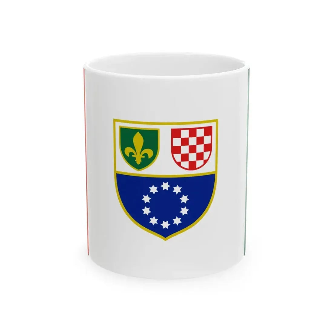 Flag of the Federation of Bosnia and Herzegovina 1996-2007 (Bosnia and Herzegovina) White Coffee Mug 11oz - Go Mug Yourself
