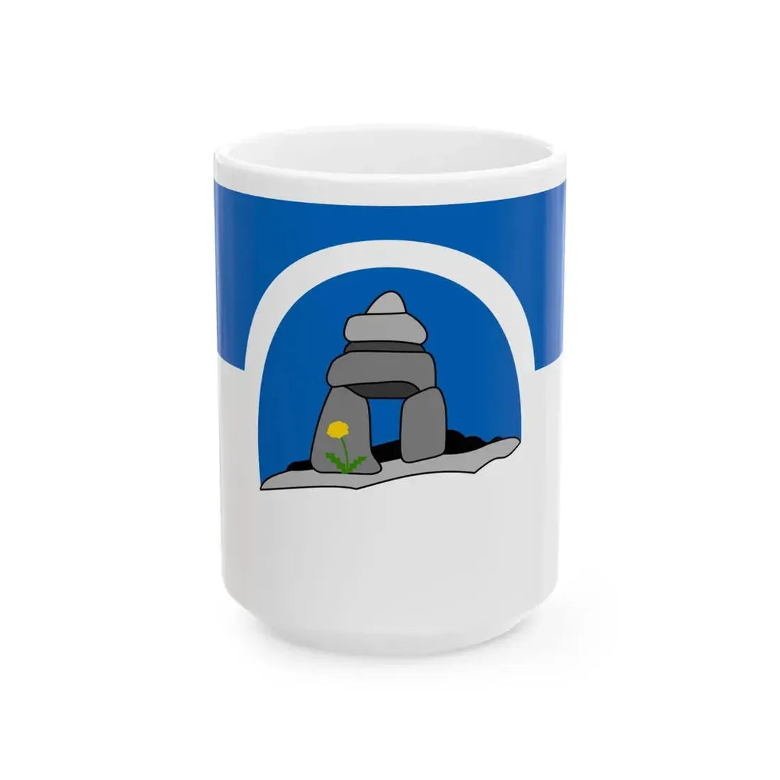 Flag of the Franco-Nunavois (Canada) White Coffee Mug 15oz - Go Mug Yourself