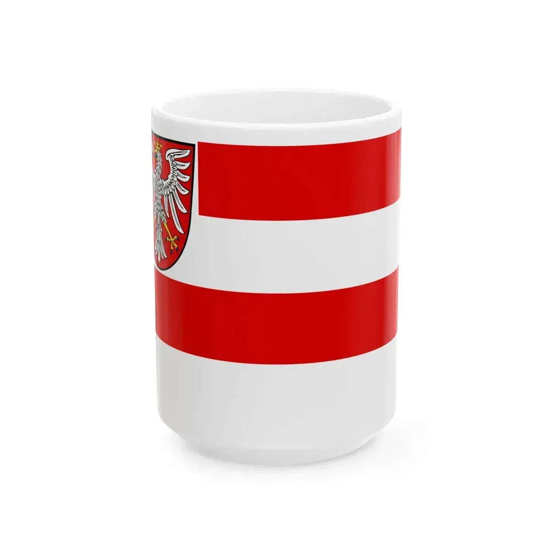 Flag of the Free City of Frankfurt (Germany) White Coffee Mug 15oz - Go Mug Yourself