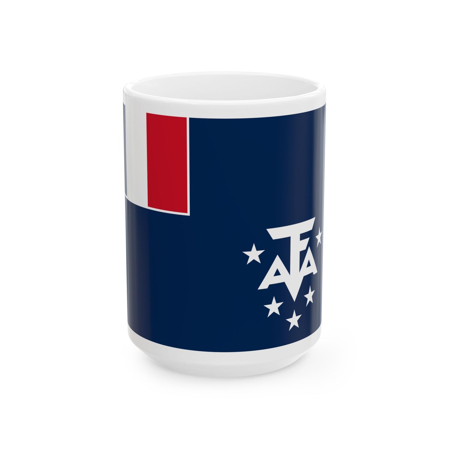Flag of the French Southern and Antarctic Lands 2020 (France) White Coffee Mug-15oz-Go Mug Yourself