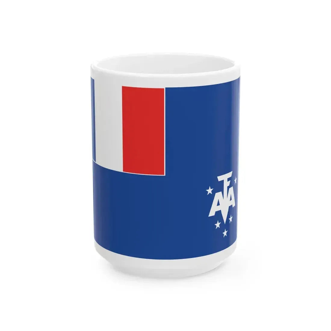 Flag of the French Southern and Antarctic Lands (France) White Coffee Mug 15oz - Go Mug Yourself