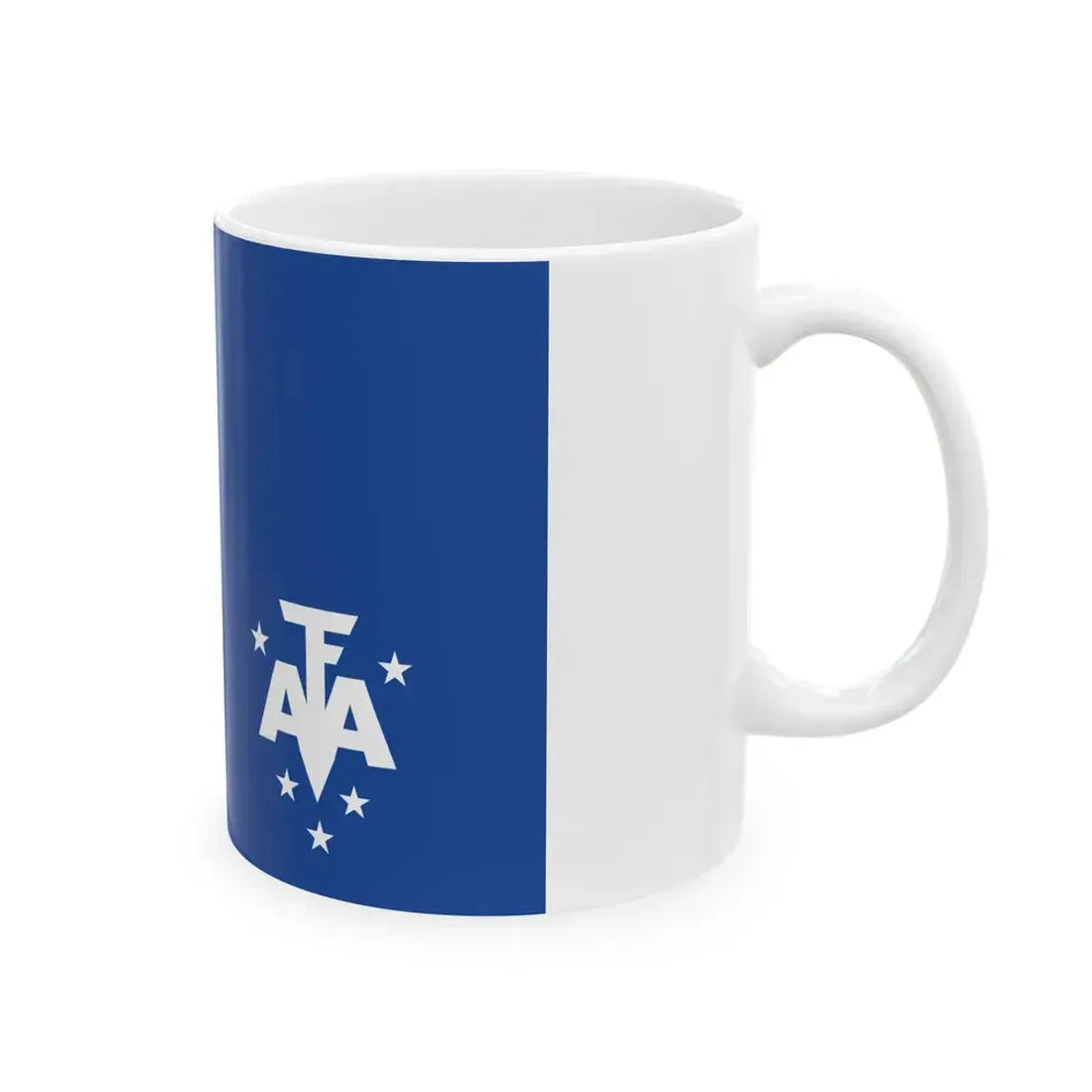 Flag of the French Southern and Antarctic Lands (France) White Coffee Mug - Go Mug Yourself