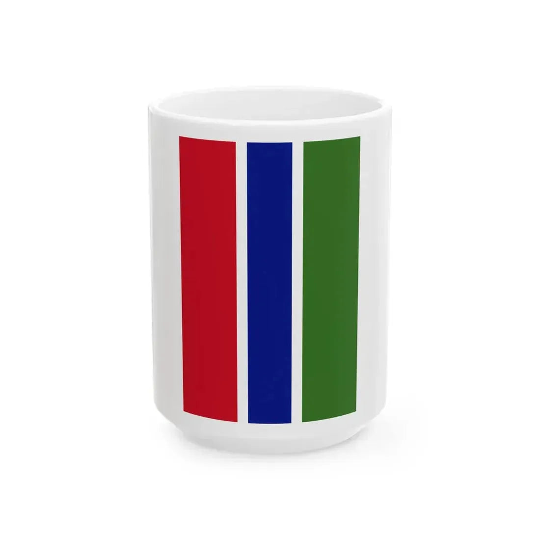 Flag of the Gambia vertical (Gambia) White Coffee Mug 15oz - Go Mug Yourself