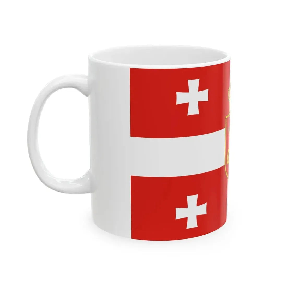 Flag of the Georgian Armed Forces (Georgia) White Coffee Mug - Go Mug Yourself