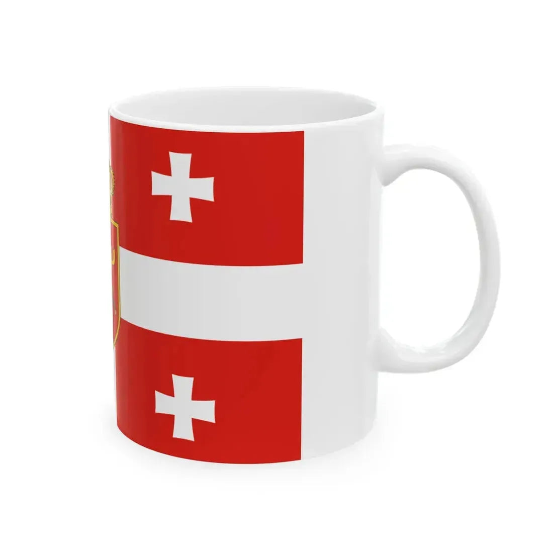 Flag of the Georgian Armed Forces (Georgia) White Coffee Mug - Go Mug Yourself