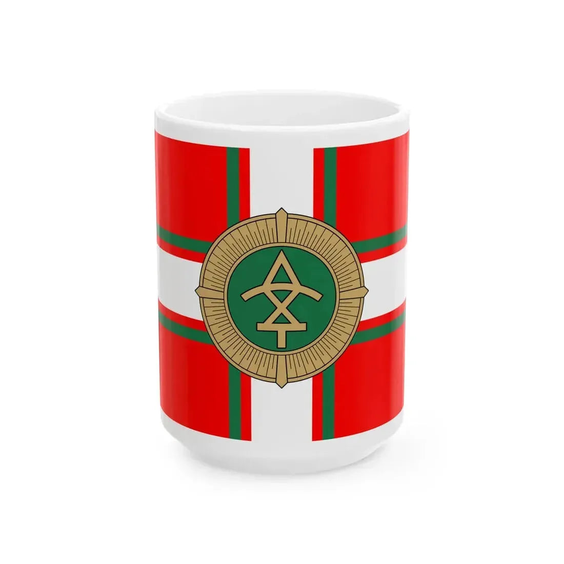 Flag of the Georgian Border Police (Georgia) White Coffee Mug 15oz - Go Mug Yourself