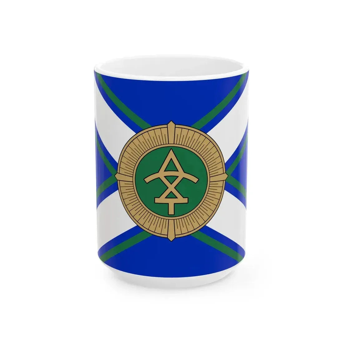 Flag of the Georgian Coast Guard (Georgia) White Coffee Mug 15oz - Go Mug Yourself