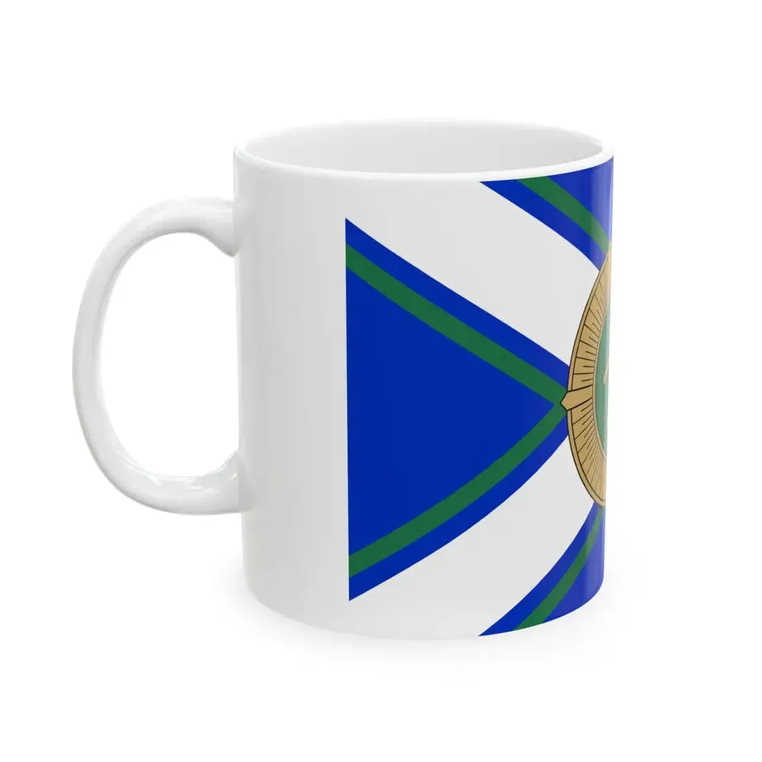 Flag of the Georgian Coast Guard (Georgia) White Coffee Mug - Go Mug Yourself