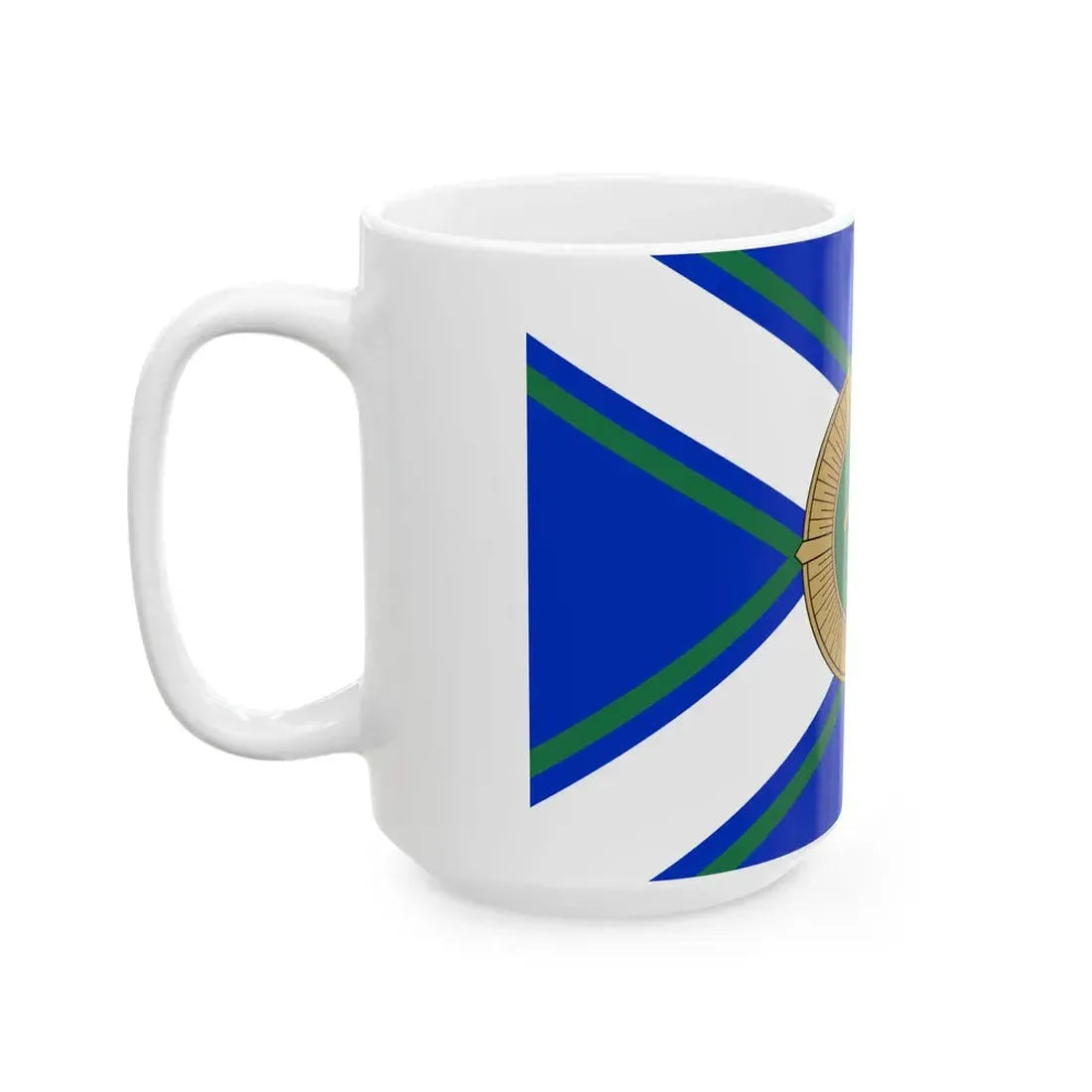 Flag of the Georgian Coast Guard (Georgia) White Coffee Mug - Go Mug Yourself