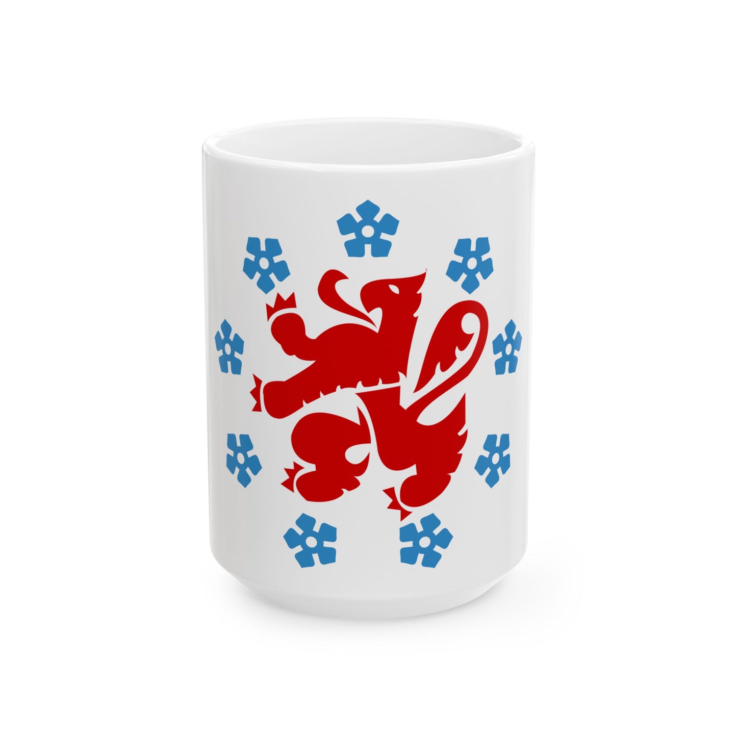 Flag of the German Community in Belgium (Belgium) White Coffee Mug-15oz-Go Mug Yourself