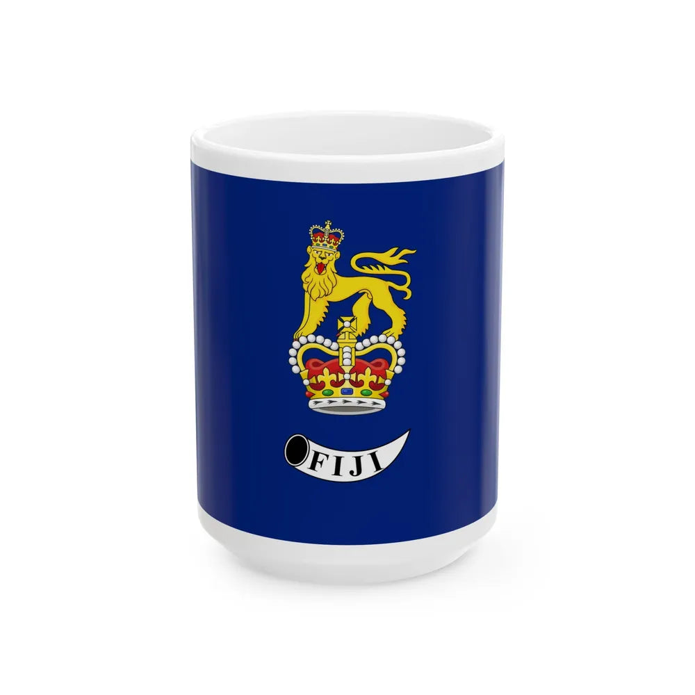 Flag of the Governor-General of Fiji 1970-1987 (Fiji) White Coffee Mug 15oz - Go Mug Yourself