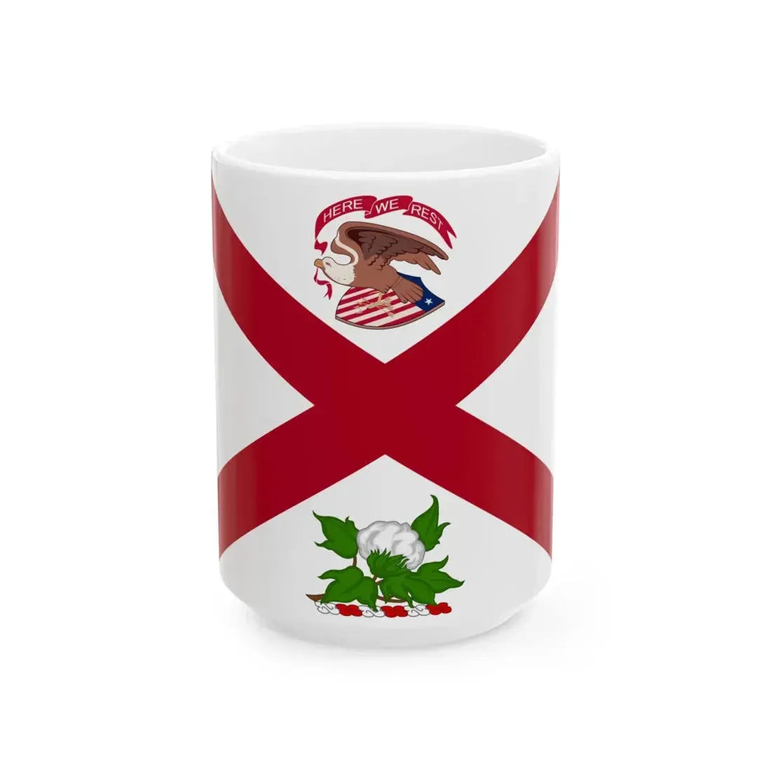 Flag of the Governor of Alabama 1868-1939 (United States) White Coffee Mug 15oz - Go Mug Yourself