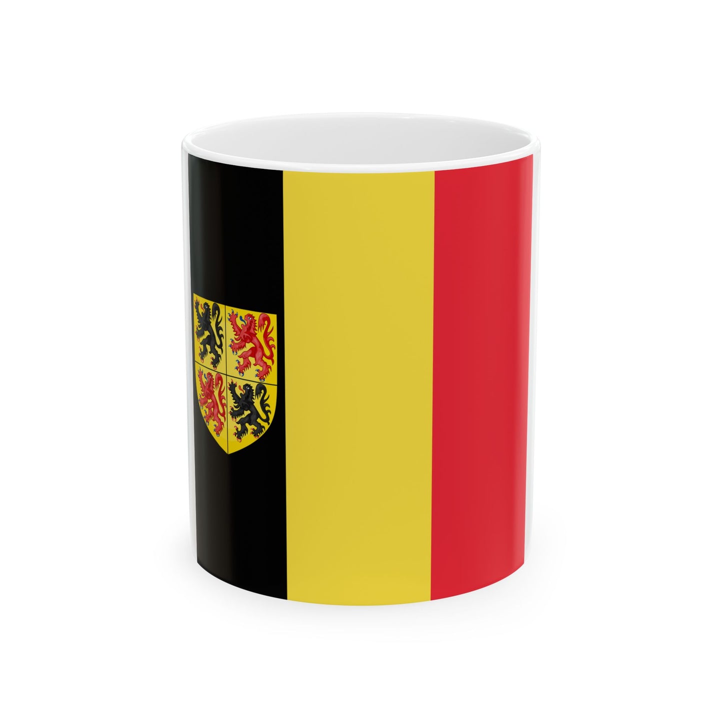 Flag of the Governor of Hainaut (Belgium) White Coffee Mug-11oz-Go Mug Yourself