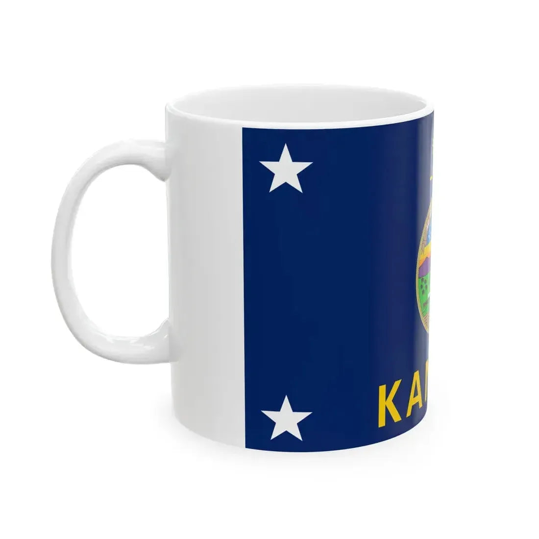 Flag of the Governor of Kansas (United States) White Coffee Mug - Go Mug Yourself