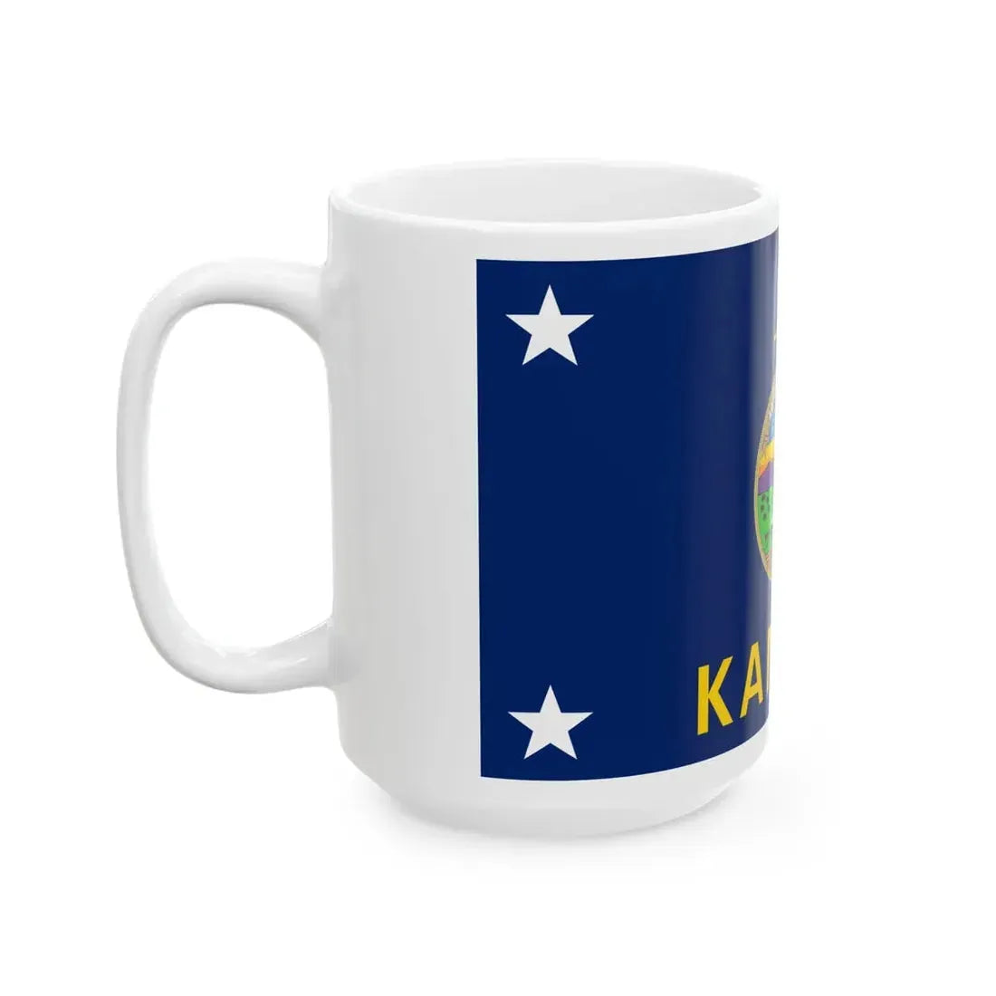 Flag of the Governor of Kansas (United States) White Coffee Mug - Go Mug Yourself