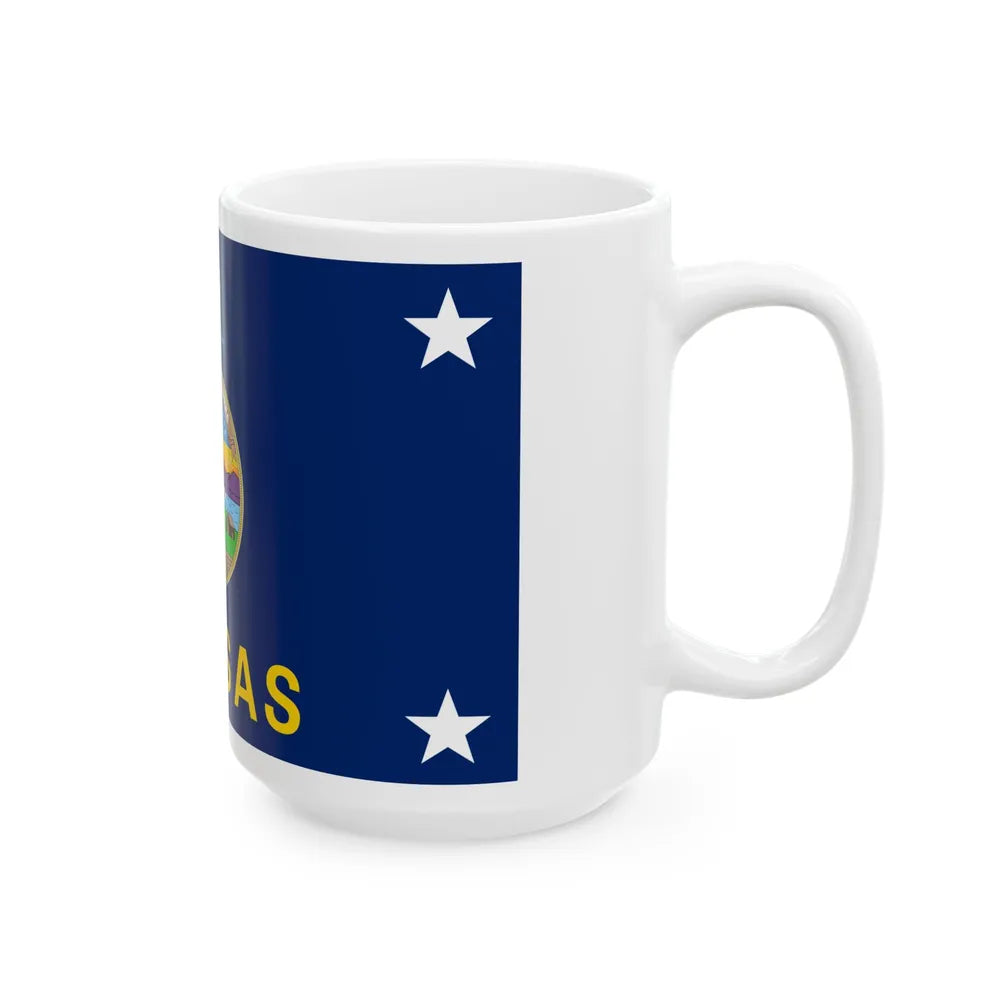Flag of the Governor of Kansas (United States) White Coffee Mug - Go Mug Yourself