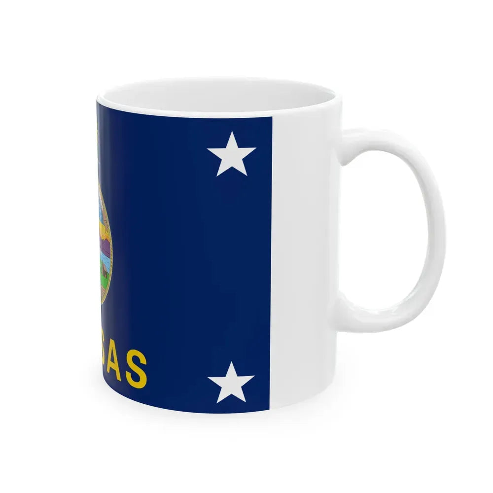 Flag of the Governor of Kansas (United States) White Coffee Mug - Go Mug Yourself