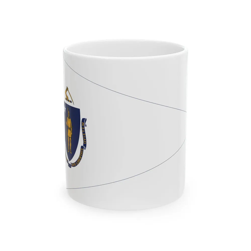 Flag of the Governor of Massachusetts (United States) White Coffee Mug 11oz - Go Mug Yourself