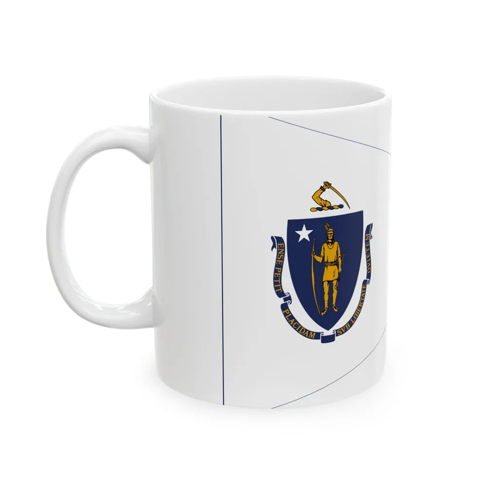 Flag of the Governor of Massachusetts (United States) White Coffee Mug - Go Mug Yourself