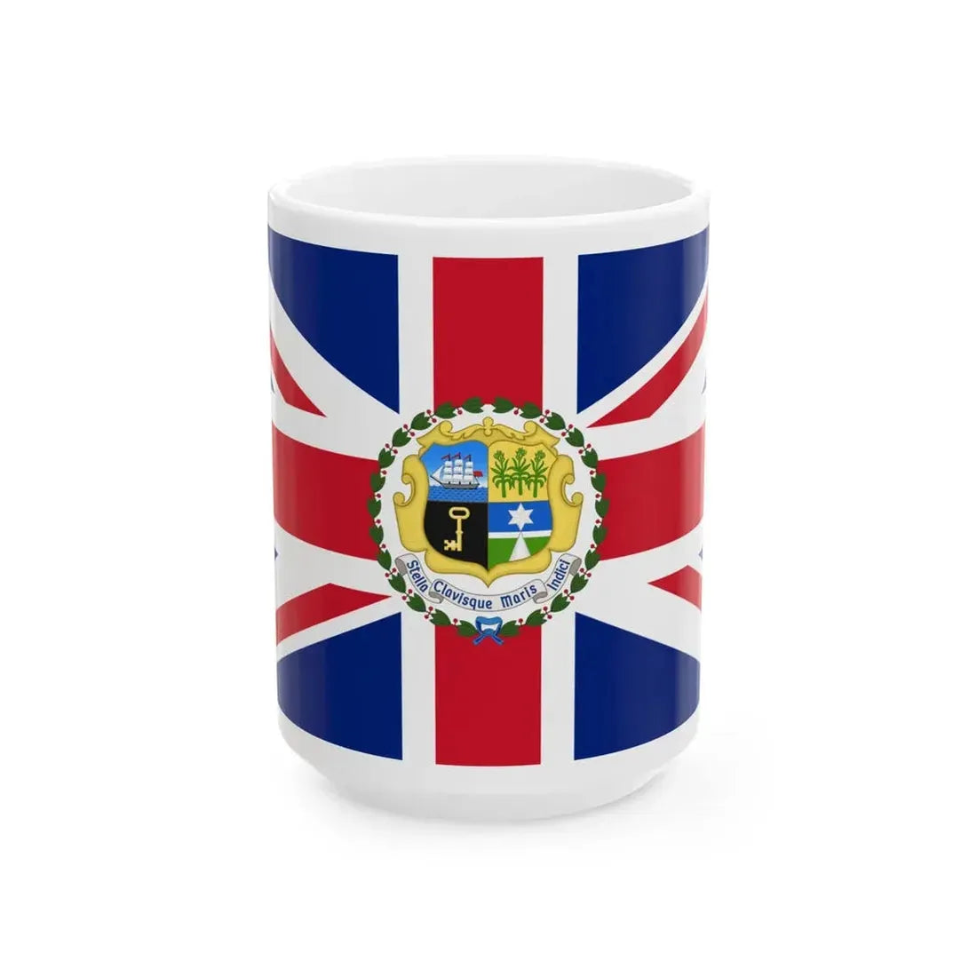 Flag of the Governor of Mauritius 1869-1906 (Mauritius) White Coffee Mug 15oz - Go Mug Yourself