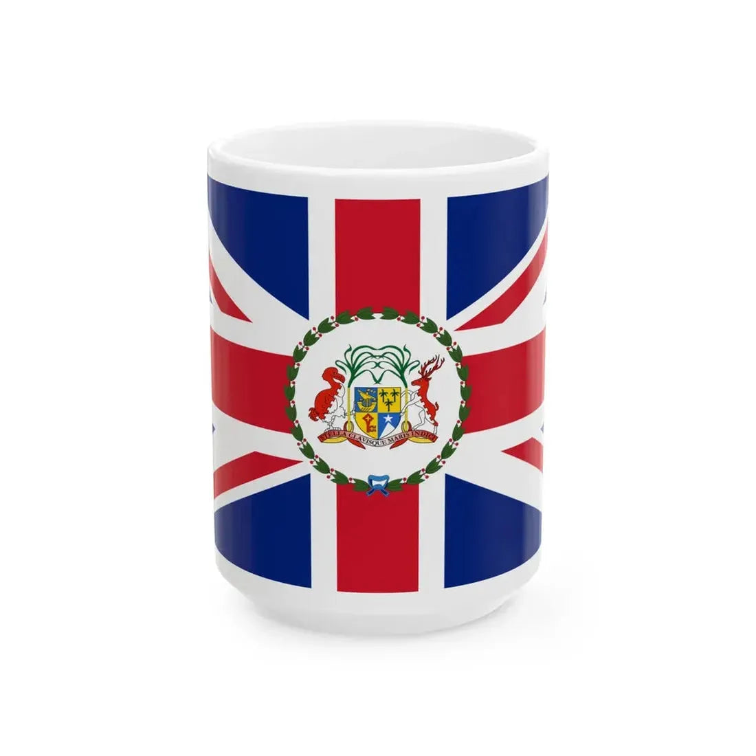 Flag of the Governor of Mauritius 1906-1968 (Mauritius) White Coffee Mug 15oz - Go Mug Yourself