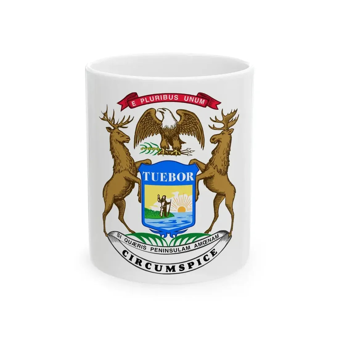 Flag of the Governor of Michigan (United States) White Coffee Mug 11oz - Go Mug Yourself