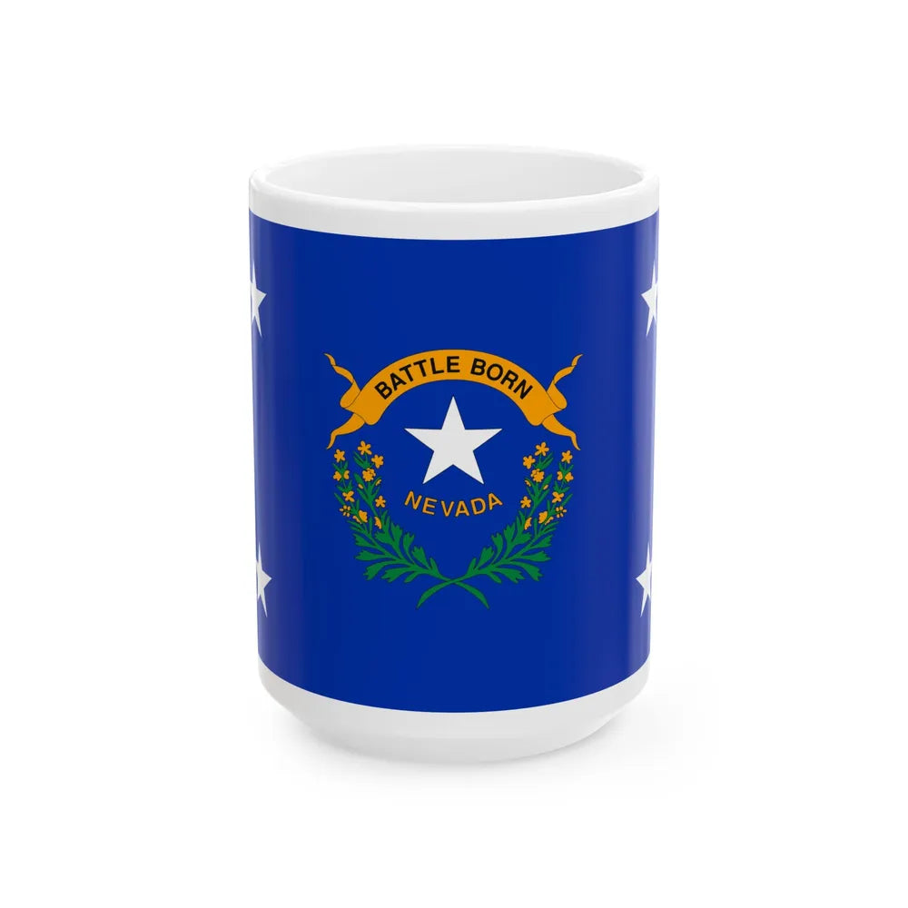 Flag of the Governor of Nevada (United States) White Coffee Mug 15oz - Go Mug Yourself