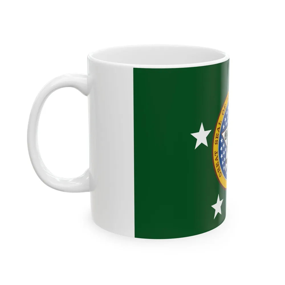 Flag of the Governor of Oklahoma (United States) White Coffee Mug - Go Mug Yourself