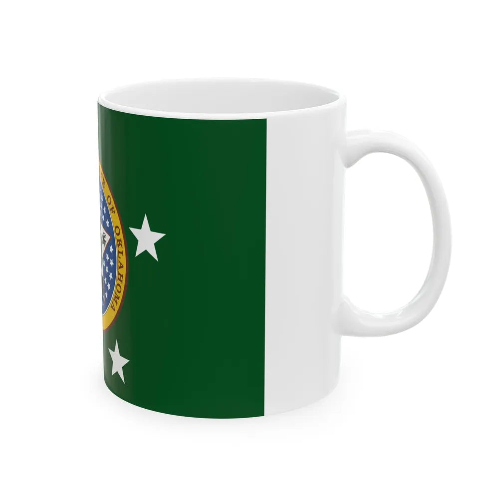 Flag of the Governor of Oklahoma (United States) White Coffee Mug - Go Mug Yourself