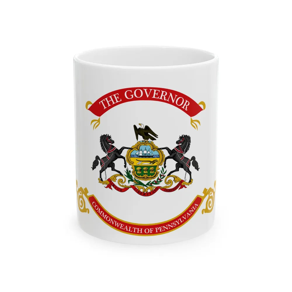 Flag of the Governor of Pennsylvania (United States) White Coffee Mug 11oz - Go Mug Yourself