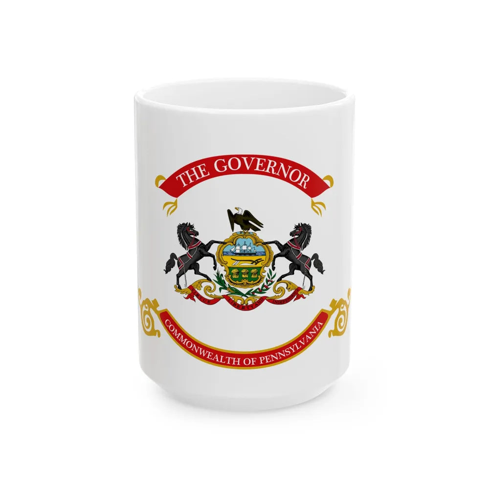Flag of the Governor of Pennsylvania (United States) White Coffee Mug 15oz - Go Mug Yourself